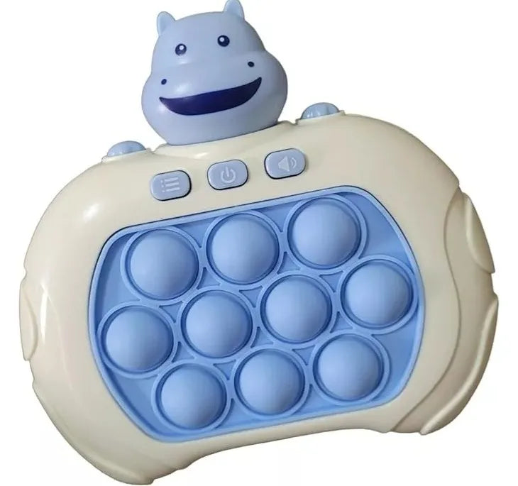 Pop It Anti-Stress Hipopótamo Azul - Brinquedo Sensorial para Alívio da Ansiedade