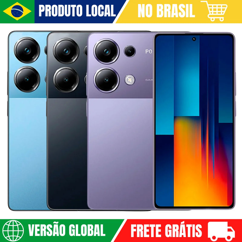 Xiaomi Poco M6 Pro 256GB ROM / 8GB RAM Versão Global | Smartphone 4G de Alto Desempenho com ROM Global, Câmera de 64MP e Carregador de 67W