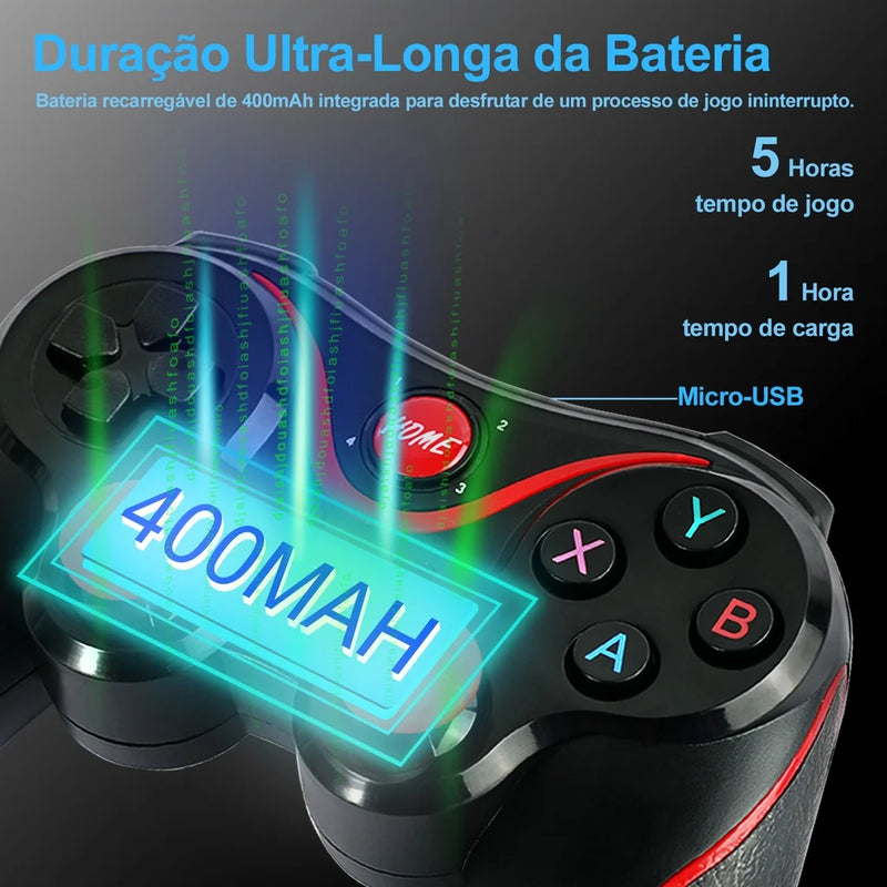 Controle de Jogo X3 Sem Fio Bluetooth 3.0 - Gamepad Multiplataforma