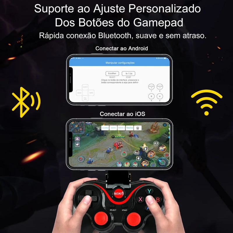 Controle de Jogo X3 Sem Fio Bluetooth 3.0 - Gamepad Multiplataforma