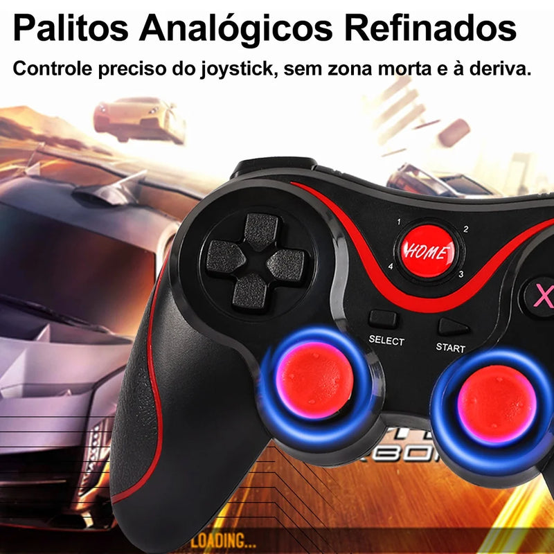 Controle de Jogo X3 Sem Fio Bluetooth 3.0 - Gamepad Multiplataforma