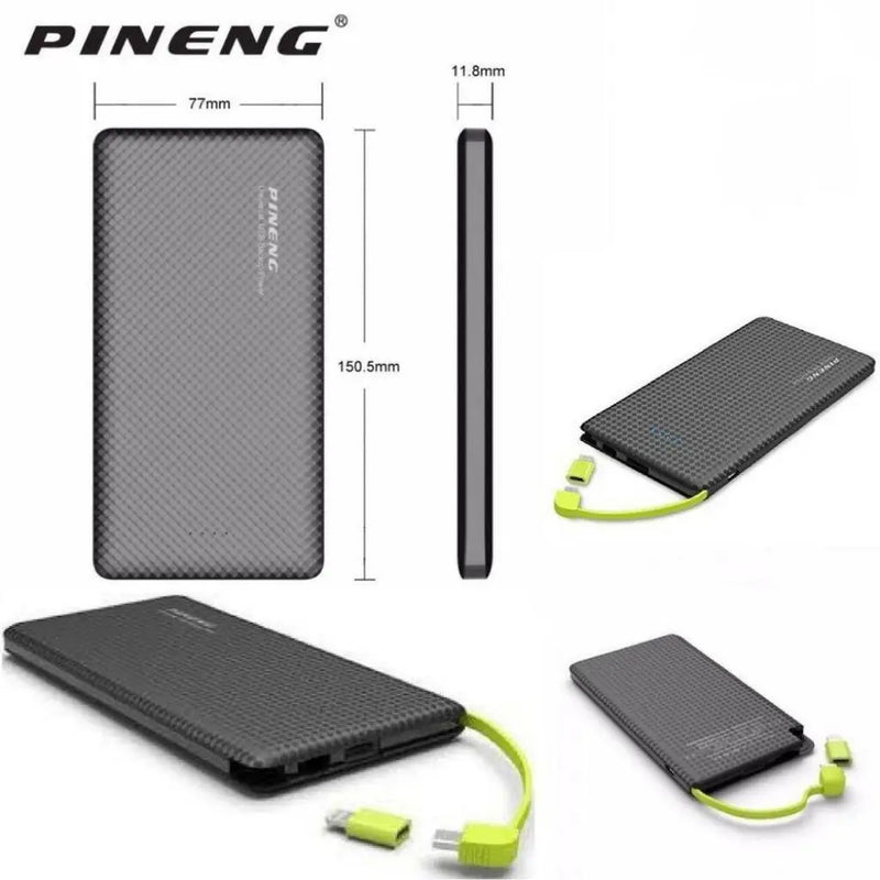 Carregador Portátil Pineng Power Bank 10.000mAh para iPhone e V8