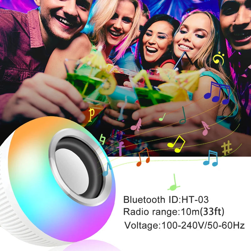 Lâmpada Bluetooth LED com Caixa de Som 12W com Controle Remoto