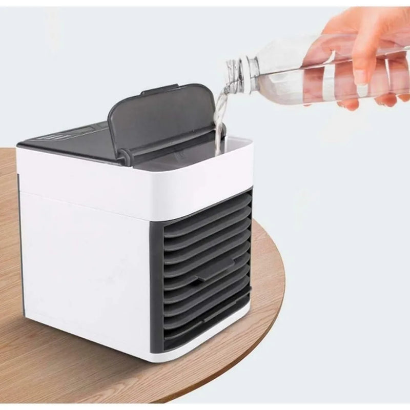 DAFUSHOP Mini Ar Condicionado Portátil Cooler Umidificador Climatizador Luz Led Clima Artic 3 Velocidades Geladeira Pessoal