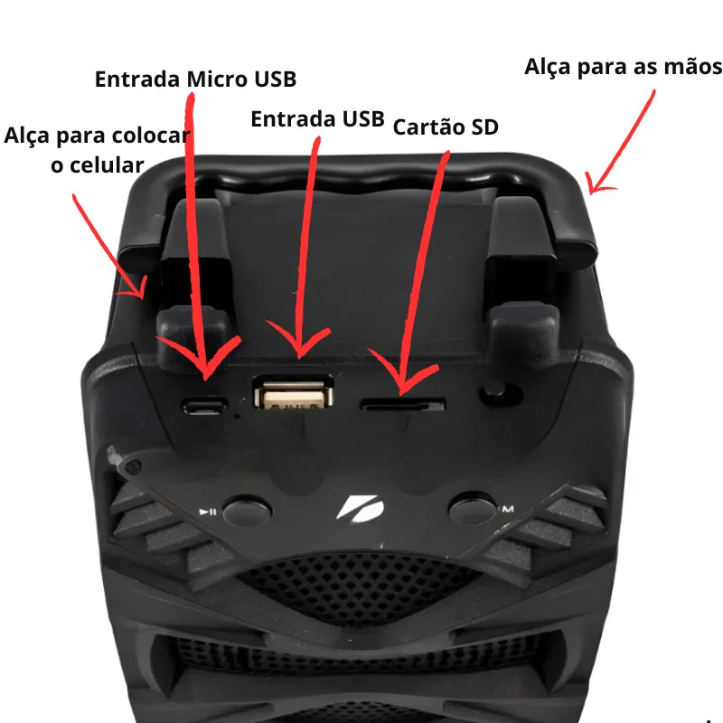 Caixa de Som Portátil Wireless Bluetooth KTS-1337 - Nova Versão com Experiência Imersiva 9D