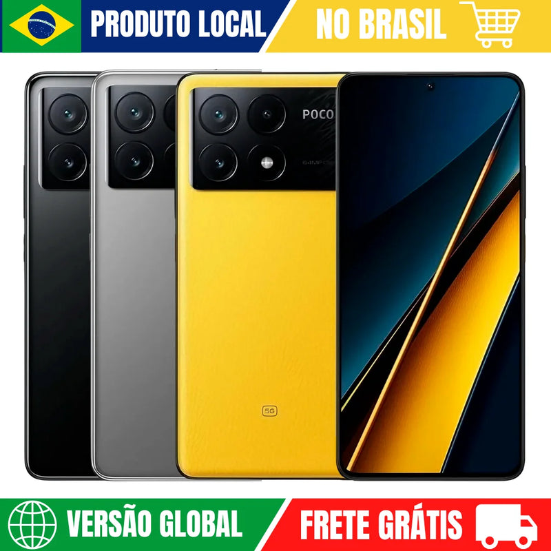 Xiaomi Poco X6 PRO 5G Versão Global | Smartphone de Alta Performance com ROM Global, Câmera de 64MP e Carregador de 67W