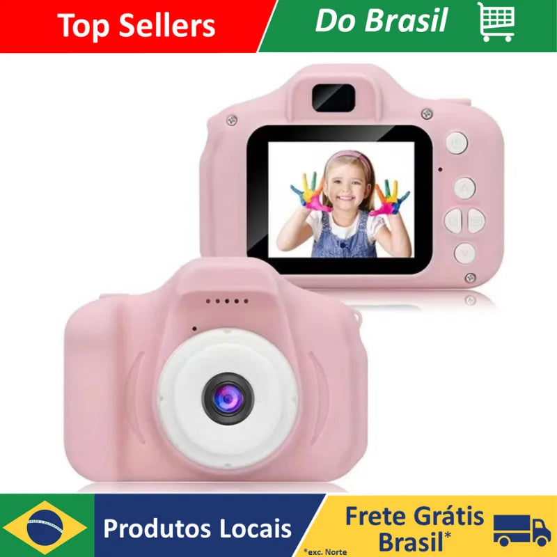 X2 Mini Câmera Digital para Crianças – Tira Fotos e Grava Vídeos, Pequeno Brinquedo SLR