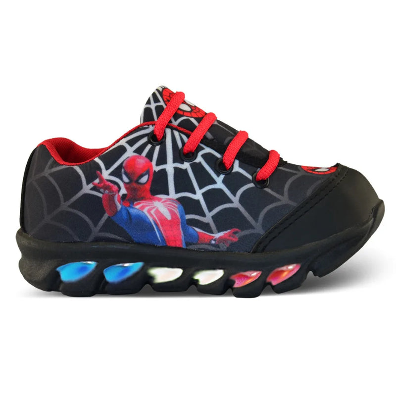 Tênis de LED Infantil Masculino Homem-Aranha com Luzinha + Chinelo – Conjunto Perfeito para Meninos