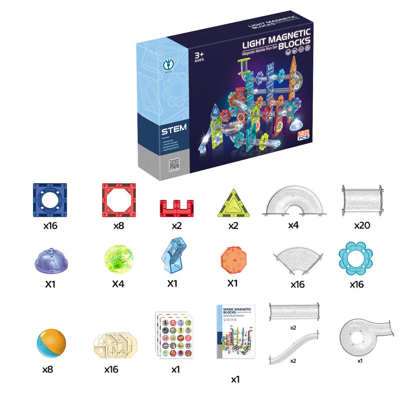 Conjunto de Construção de Telhas Magnéticas 120PCS - Brinquedo Educacional STEM