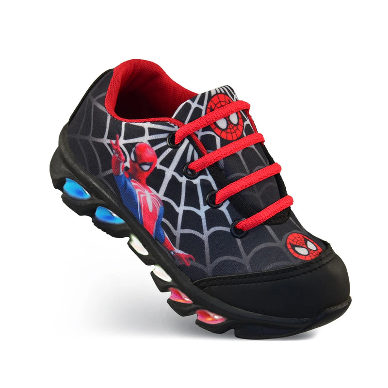 Tênis de LED Infantil Masculino Homem-Aranha com Luzinha + Chinelo – Conjunto Perfeito para Meninos