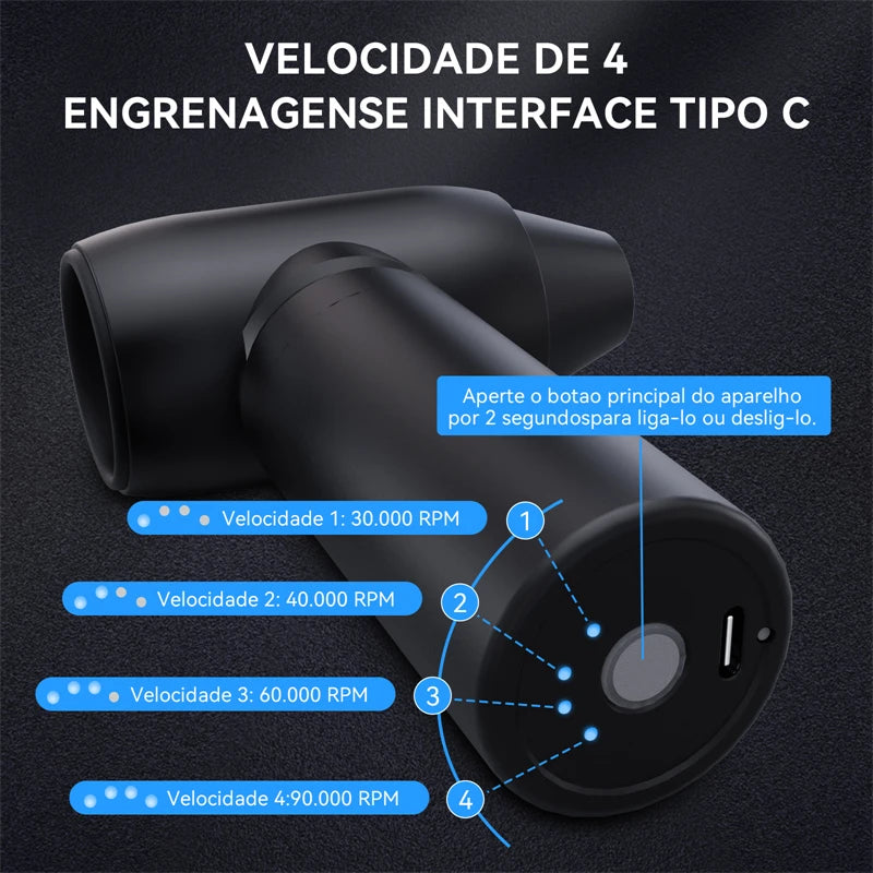 Vedo mini ventilador de turbina jetfan ventilador elétrico recarregável espanador ar comprimido recarregável portátil turbo ventilador